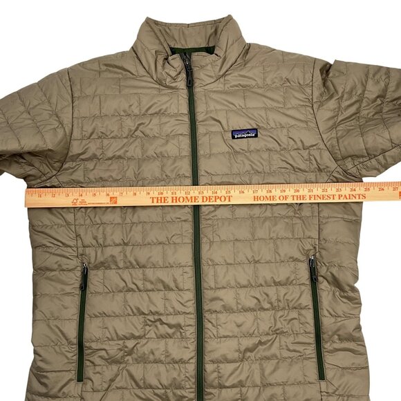 Patagonia Jacket Mens XL Beige Nano Puff Insulated Full Zip Lightweight Puffer - Picture 12 of 15